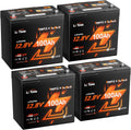 LiTime 12V 100Ah Xtra-Mini Bluetooth Trolling Motor LiFePO4 Battery, 12 Volt MINI Small Lithium Batteries, Up to 15000 Deep Cycle, 100A BMS for RV, Camper, Travel Trailers, Boat, Yacht, Kayak (4-Pack)