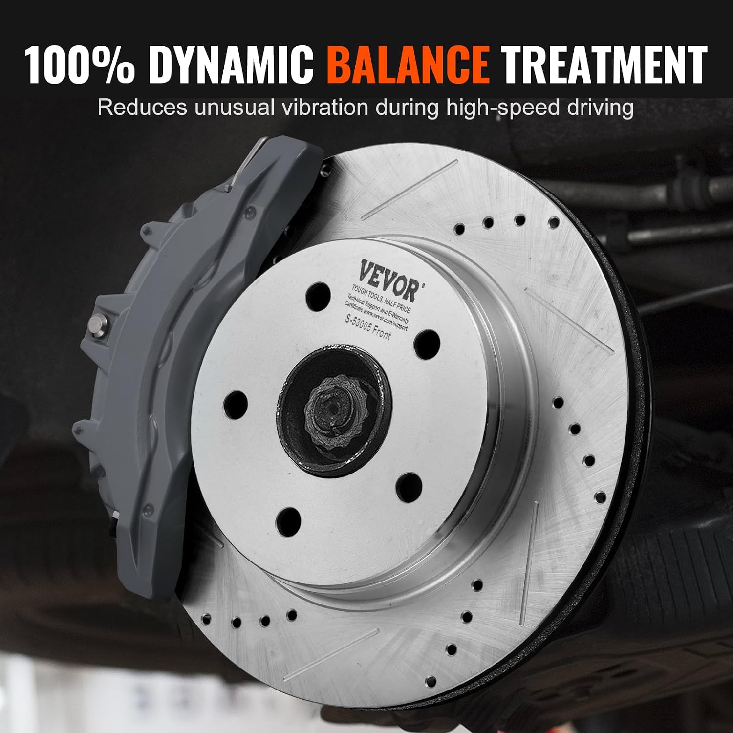 VEVOR Front and Rear Brake Kit for 06-2018 Dodge Ram 1500, 07-2009 Dodge Durango Chrysler Aspen, Drilled and Slotted Brake Rotors Ceramic Brake Pads Replacement, 13.2' Front Rotors 13.9' Rear Rotors