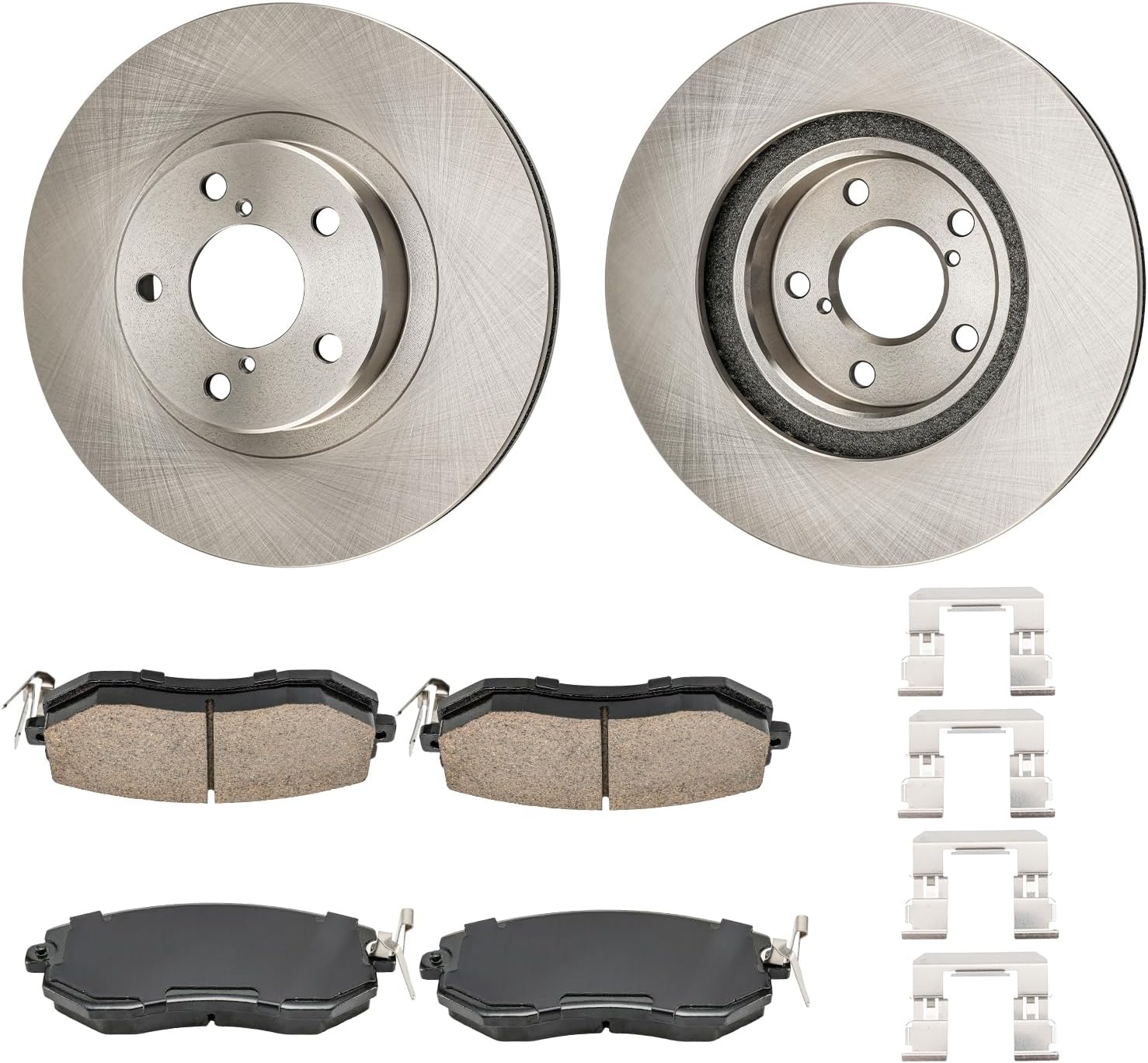 KAX Front Brakes and Rotors for Subaru Impreza 2011-2016, BRZ 2013-2015, Vented Disc Brake Rotor Ceramic Brake Pad Replacement (#31059+D1539, 10.89inch, 276.7MM)