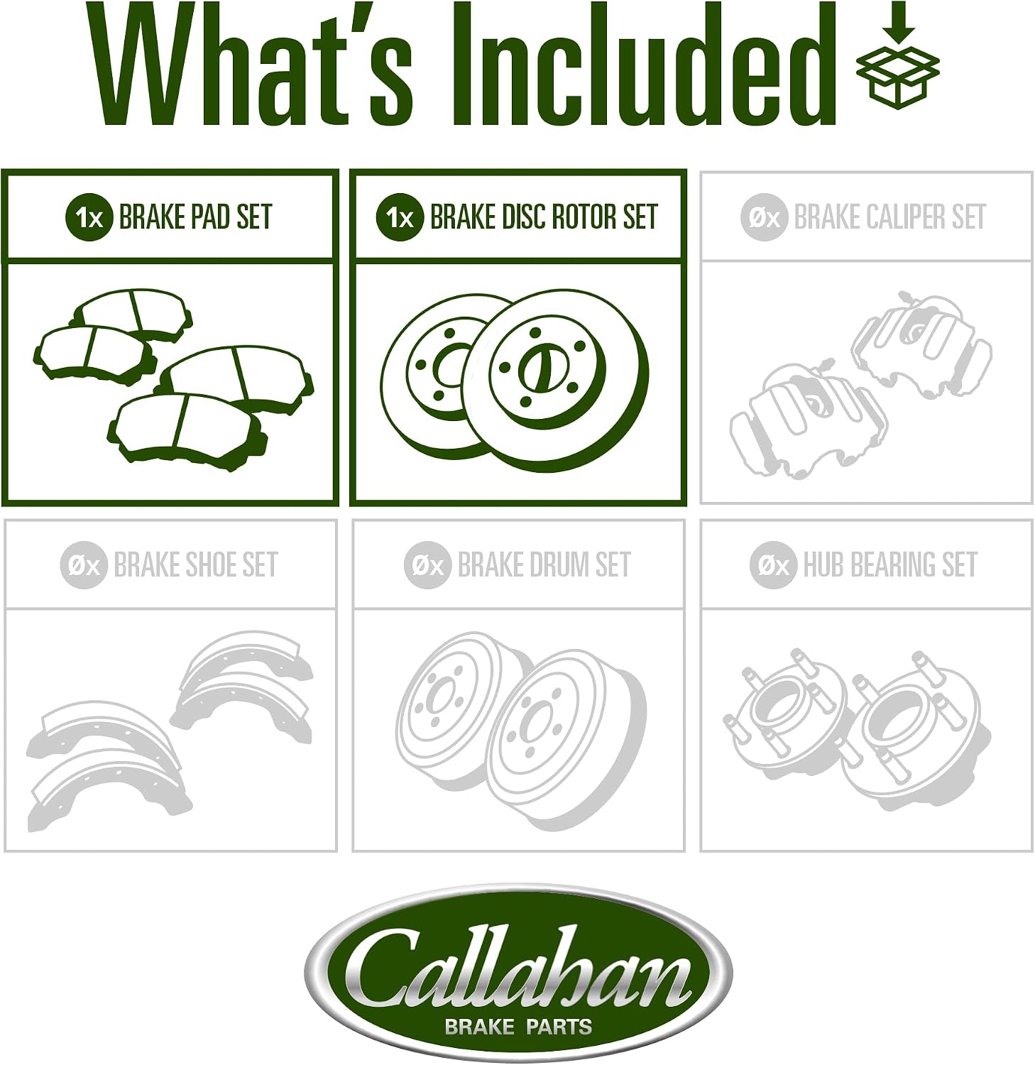 Callahan Brake Parts Front Brake Kit For Ram 1500 2019-2023 [Model Specific] Replacement Brake Rotors with Ceramic Brake Pads