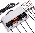 3 Bank 12V 10A Marine Battery Charger, Dual Output Smart Charger for LiFePO4, Lithium, Lead Acid Batteries, with 0V Start for Boat, RV, Trolling Motor, Lawn Mower (4-Channel Output)