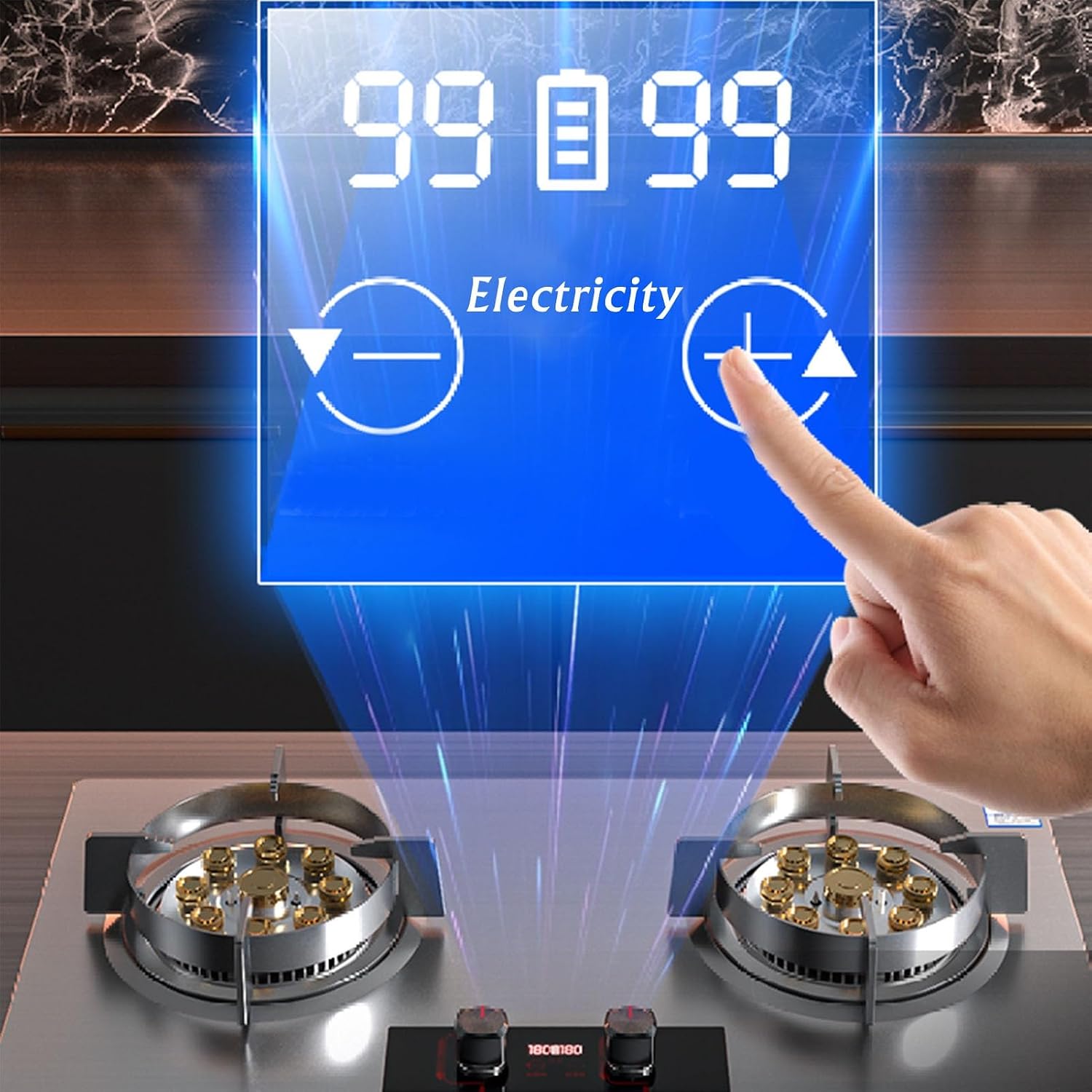 Gas Cooktop,29003 BTU Stainless Steel Gas Stove,Home Tabletop/Built-in Two Burners,Easy to Clean,Flameout Protection(LPG)(NG) (Size : NG), 18648