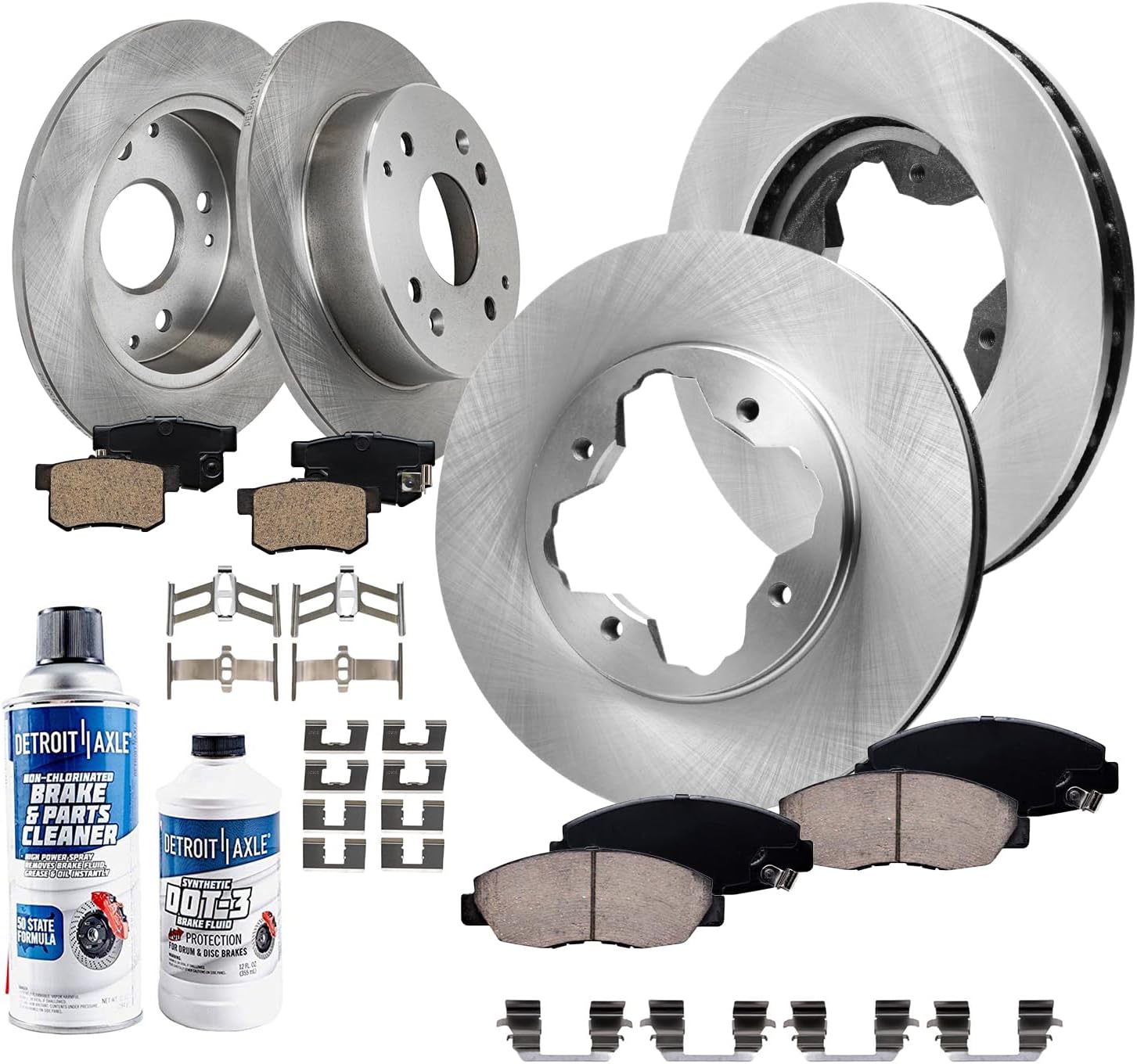 Detroit Axle - Brake Kit for 93-97 Honda Accord CL Disc Brake Rotors Ceramic Brakes Pads Replacement 1993 1994 1995 1996 1997 Front and Rear Brake Kit