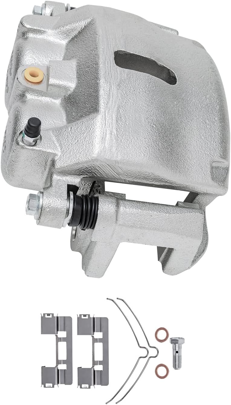 Detroit Axle - RWD Front Brake Kit for 2005-2008 Ford F-150 2006-2008 Lincoln Mark LT, 2007, Drilled & Slotted Brakes Rotors Disc Brake Caliper w/Bracket Replacement