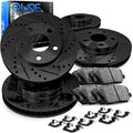 R1 Concepts Front and Rear Brake Kit Fits 2017-2021 Honda Civic| Ceramic Pads, Drilled Slotted Rotors| Hardware| 13.8' Front & 12.0' Rear
