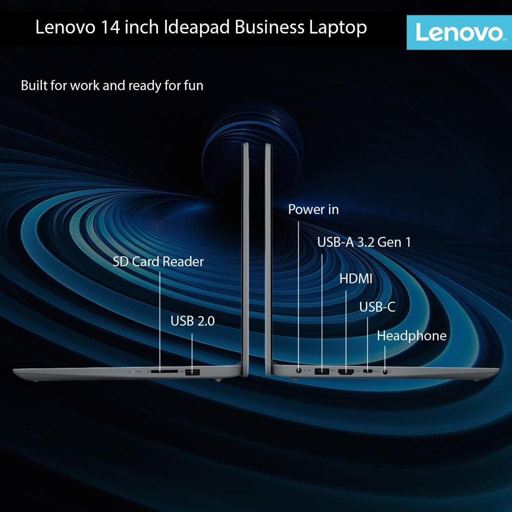 Lenovo IdeaPad Laptop with Microsoft Office, Intel High Performance CPU, 11 Hour Battery, SD-Card Reader, Webcam + USB-C, WOWPC Recovery USB, Windows 11 (20GB RAM | 1152GB SSD)