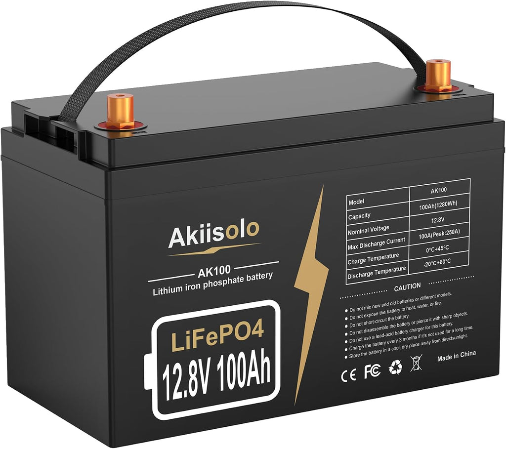 12V 100Ah LiFePO4 Deep Cycle Battery, up to 8000+ Cycles Rechargeable Battery with Built-in 100A BMS, 12 Volt Lithium Battery for RV, Mobility Scooter, Solar System and More