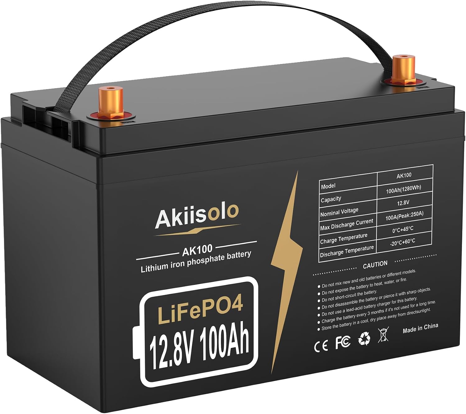 12V 100Ah LiFePO4 Deep Cycle Battery, up to 8000+ Cycles Rechargeable Battery with Built-in 100A BMS, 12 Volt Lithium Battery for RV, Mobility Scooter, Solar System and More