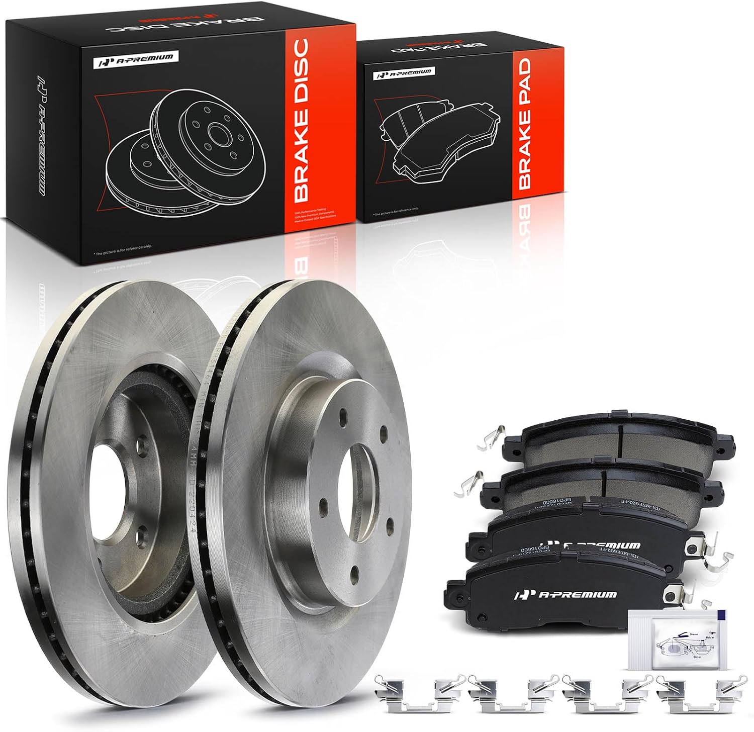 A-Premium 11.65 inch(295.91 mm) Front Vented Disc Brake Rotors + Ceramic Pads Kit Compatible with Select Nissan Models - Altima 2014 2015 2016 2017 2018 2019, 6-PC Set