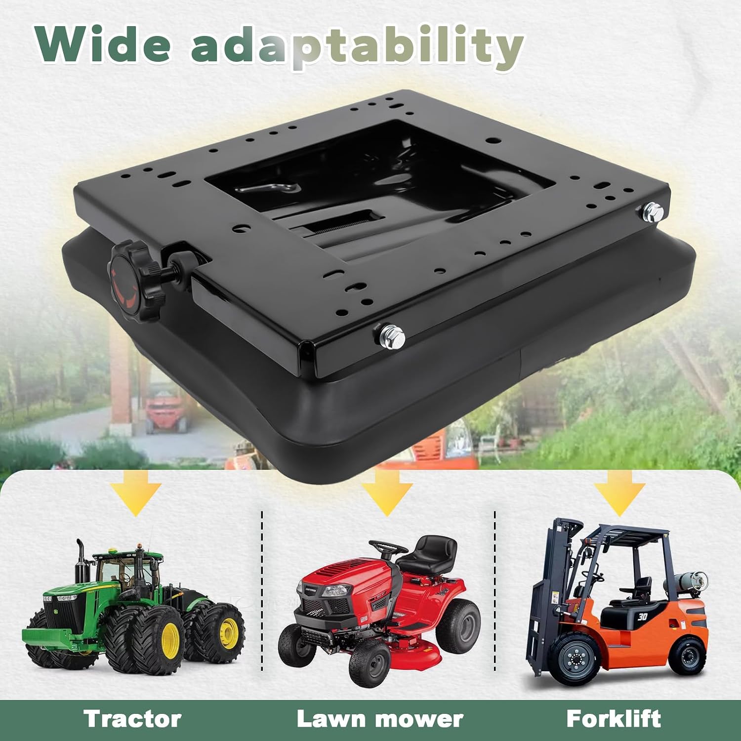 NIXFACE Seat Suspension Kit for Zero Turn Lawn Mower,Kubota,John Deere,Bad Boy,Tractors,Forklifts W/O Slide Track