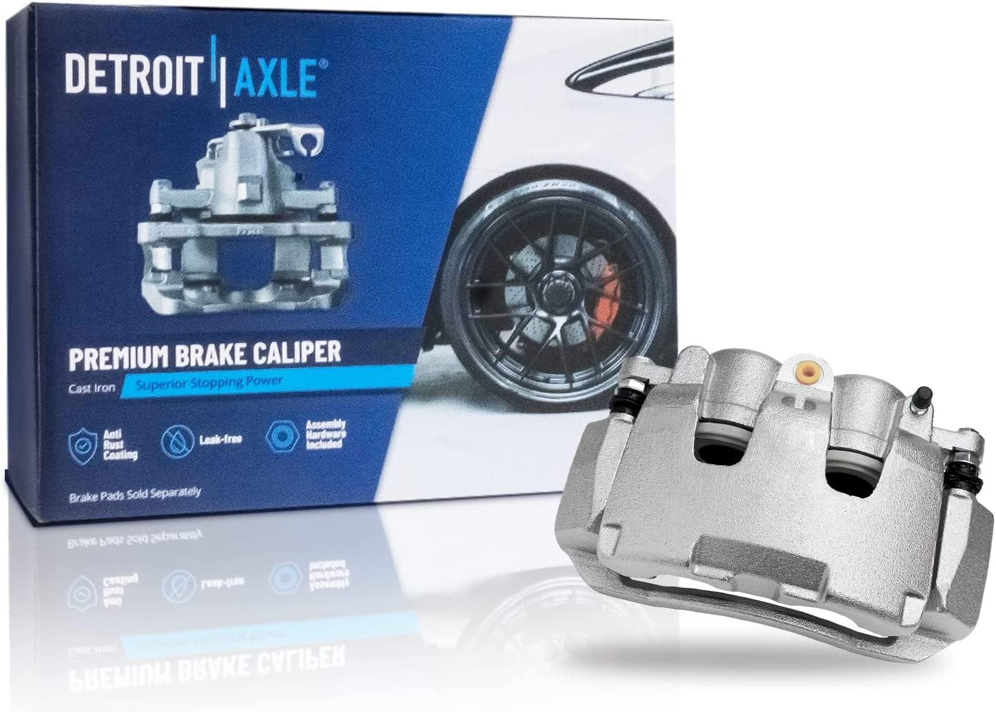 Detroit Axle - Front Brake Kit for 2009-2018 Ram 1500, 2019-2022 Ram 1500 Classic Drilled & Slotted Brake Rotors Disc Brakes Caliper w/Bracket Replacement