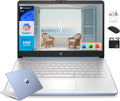 HP 14' Flagship Laptop 2025 AI-Powered Computer, Office Lifetime, Student Business, 4-Core Intel CPU, 16GB RAM 628GB Storage (128GB UFS+ 500GB Ext), Long Battery HubxcelAccessory Win 11 Pro Sky Blue