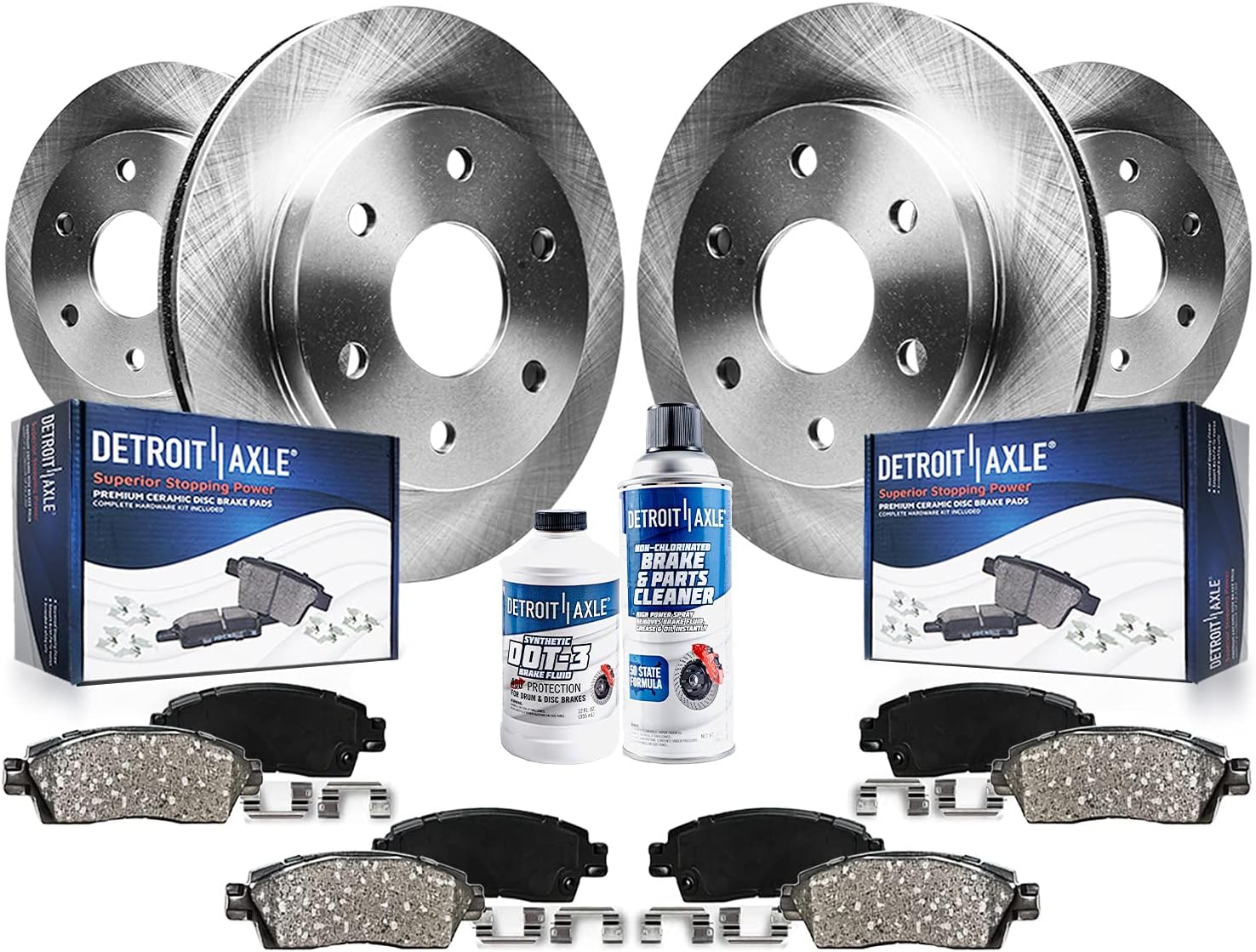 Detroit Axle - Brake Kit for Ford 2019-2022 Ranger Disc Brake Rotors Disc Brake Rotors 2020 2021 Ceramic Brakes Pads with Hardware Replacement : 12.24' inch Front and 12.13' inch Rear Rotor