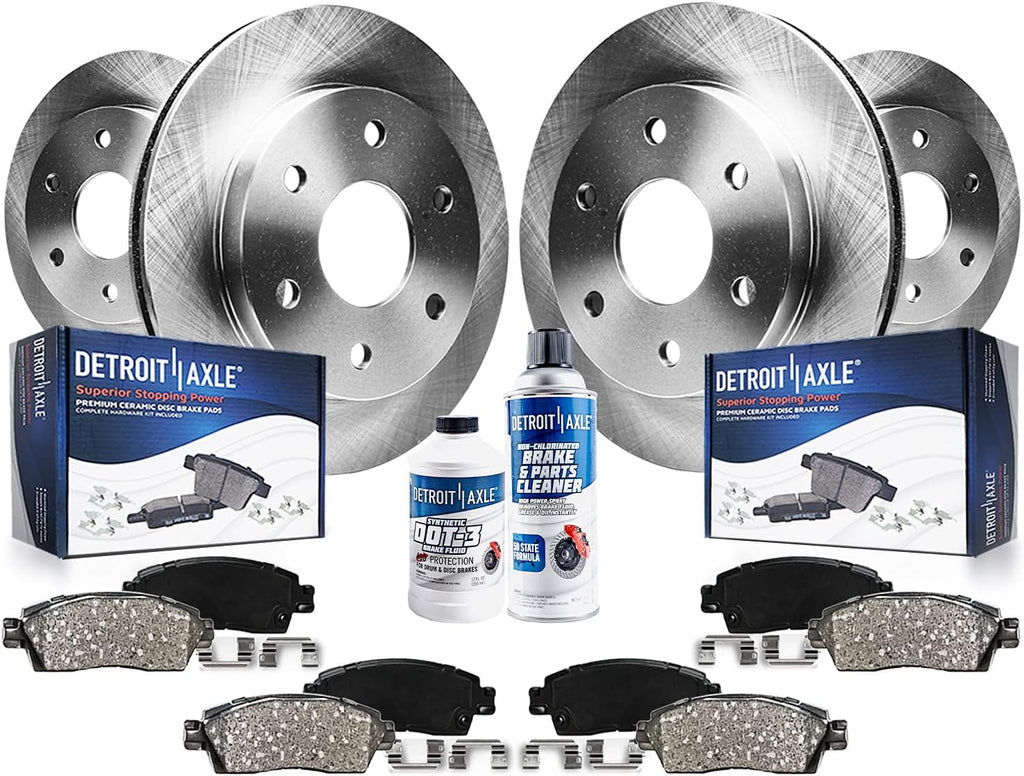 Detroit Axle - Brake Rotors for 2015-2020 Chevrolet Colorado GMC Canyon, 12.20' inch Front and 12.76' inch Rear Disc Brake Rotors Ceramic Brake Pads 2016 2017 2018 2019 Replacement