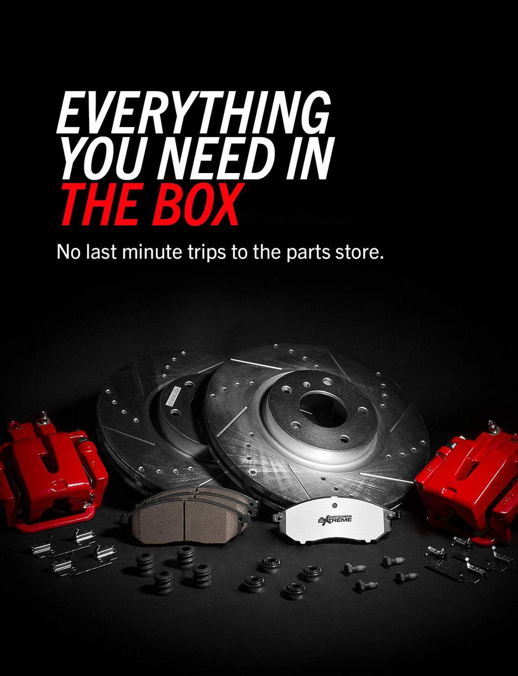 PowerStop Front and Rear Brake & Caliper Kit for Dodge Ram 2500 2009-10 |Ram 3500 2009-10 |Ram 1500 2012 - Drilled & Slotted Disc Rotors + Z36 Brake Pads + Red-Powder Coated Calipers, KC5458-36