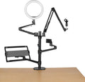 Gator Frameworks 6-in-1 Content Creator and Streaming Desktop Stand Set – Includes Smartphone Clamp, Laptop Clamp, Ring Light, and More! (GFW-STREAMSTAND)