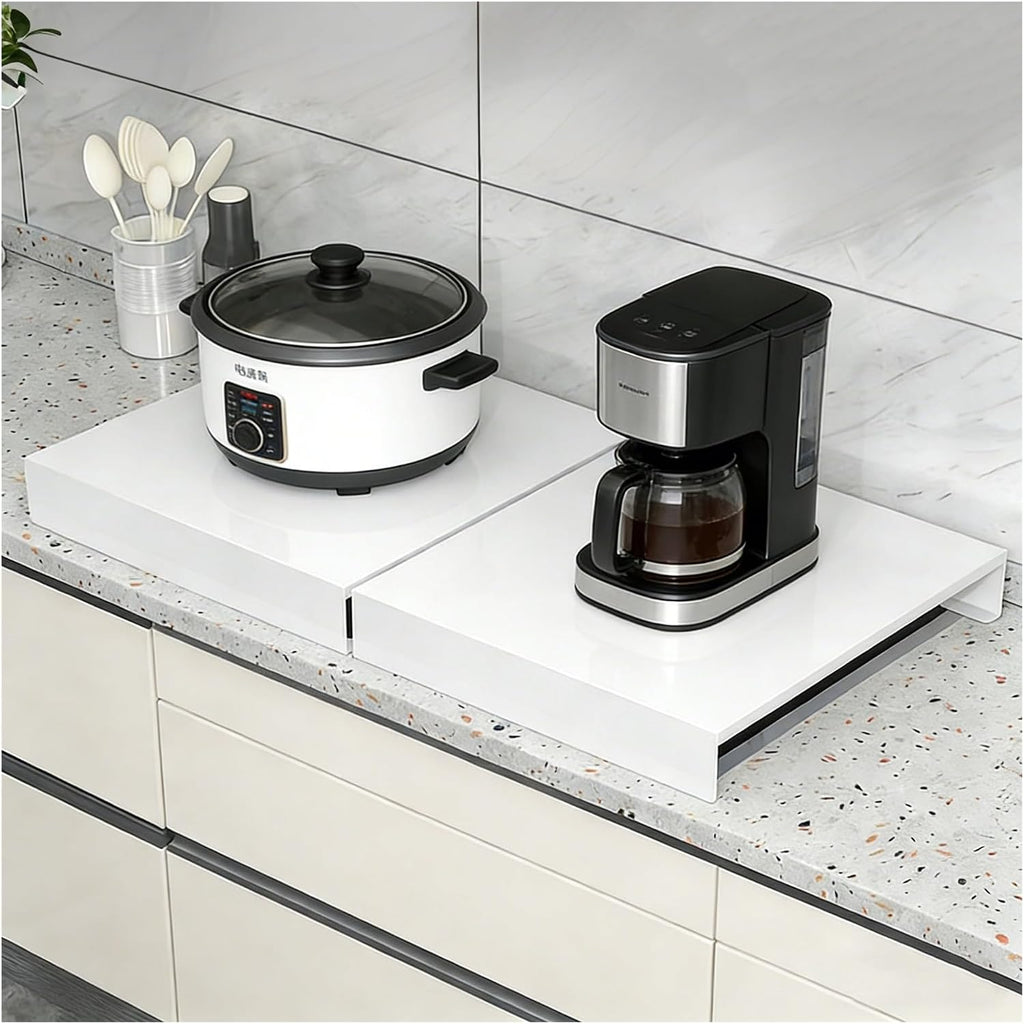 Stove Burner Covers Stovetop Cover White L-Shaped Folded Edge Induction Cooker Holder for Counter Space, Sink, Rv，Electric Stove(80x50x9 cm)