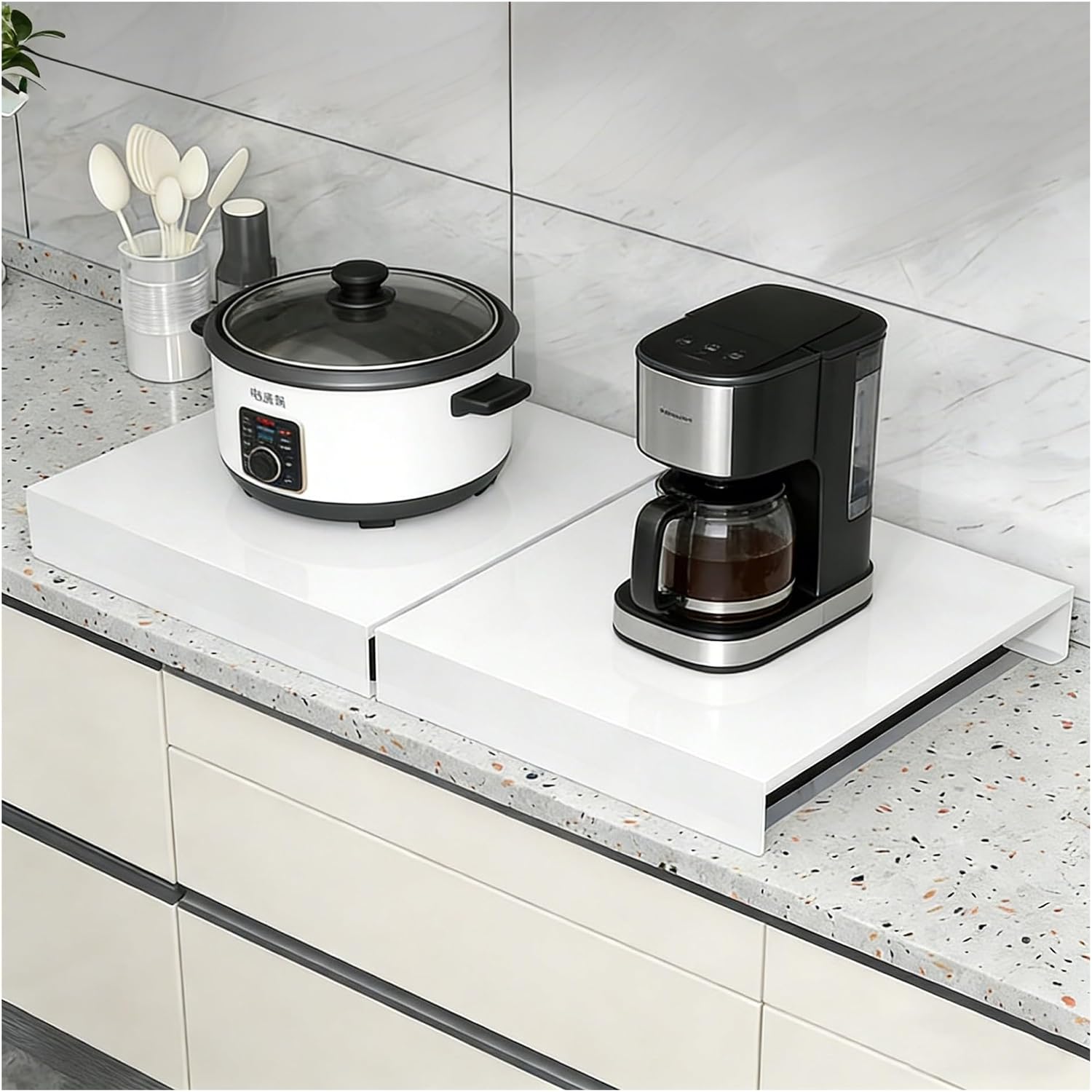 Stove Burner Covers Stovetop Cover White L-Shaped Folded Edge Induction Cooker Holder for Counter Space, Sink, Rv，Electric Stove(80x50x9 cm)