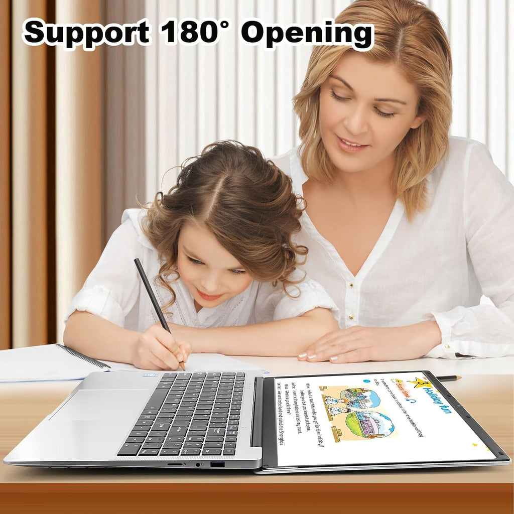 15.6' School Laptop,Compatible With Windows 11 Laptop Computer for Business ,8GB RAM 256GB SSD,Intel N4000, FHD 1920 x 1080 Screen,MS Office,WiFi,BT4,2xUSB3.0,Long Battery Life Student Computer