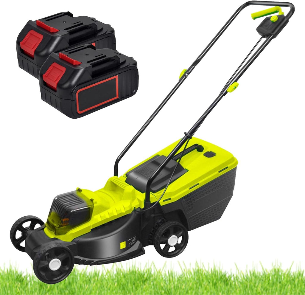 Cordless Lawnmower for Yards, Garden Lawn, Battery Powered Push Lawn Mower with 35L Large Grass Box, Adjustable Cutting Heights