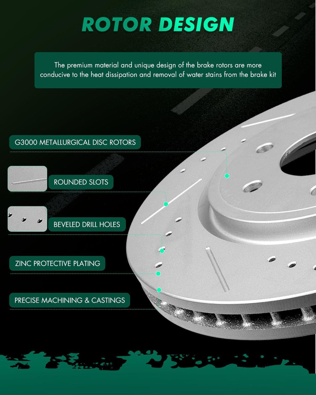 SCITOO Front Brake Pads and Rotors Kits Fit For Nissan For Frontier 2005-2019,For Pathfinder 2005-2012,For Xterra 2005-2015,For Suzuki For Equator 2009-2012