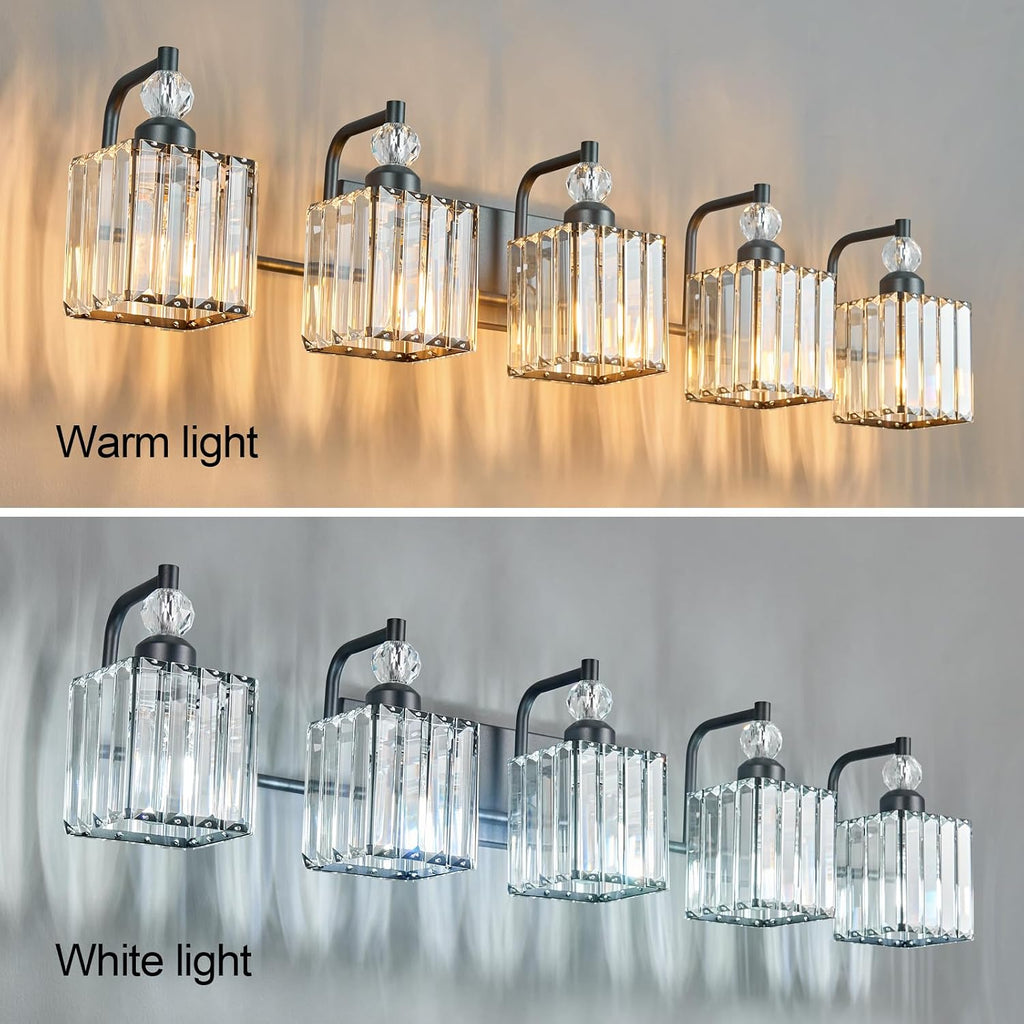 5 Light Bathroom Vanity Light Modern Black Vanity Light Fixtures Bathroom Light Fixtures Over Mirror Crystal Vanity Lighting Fixtures