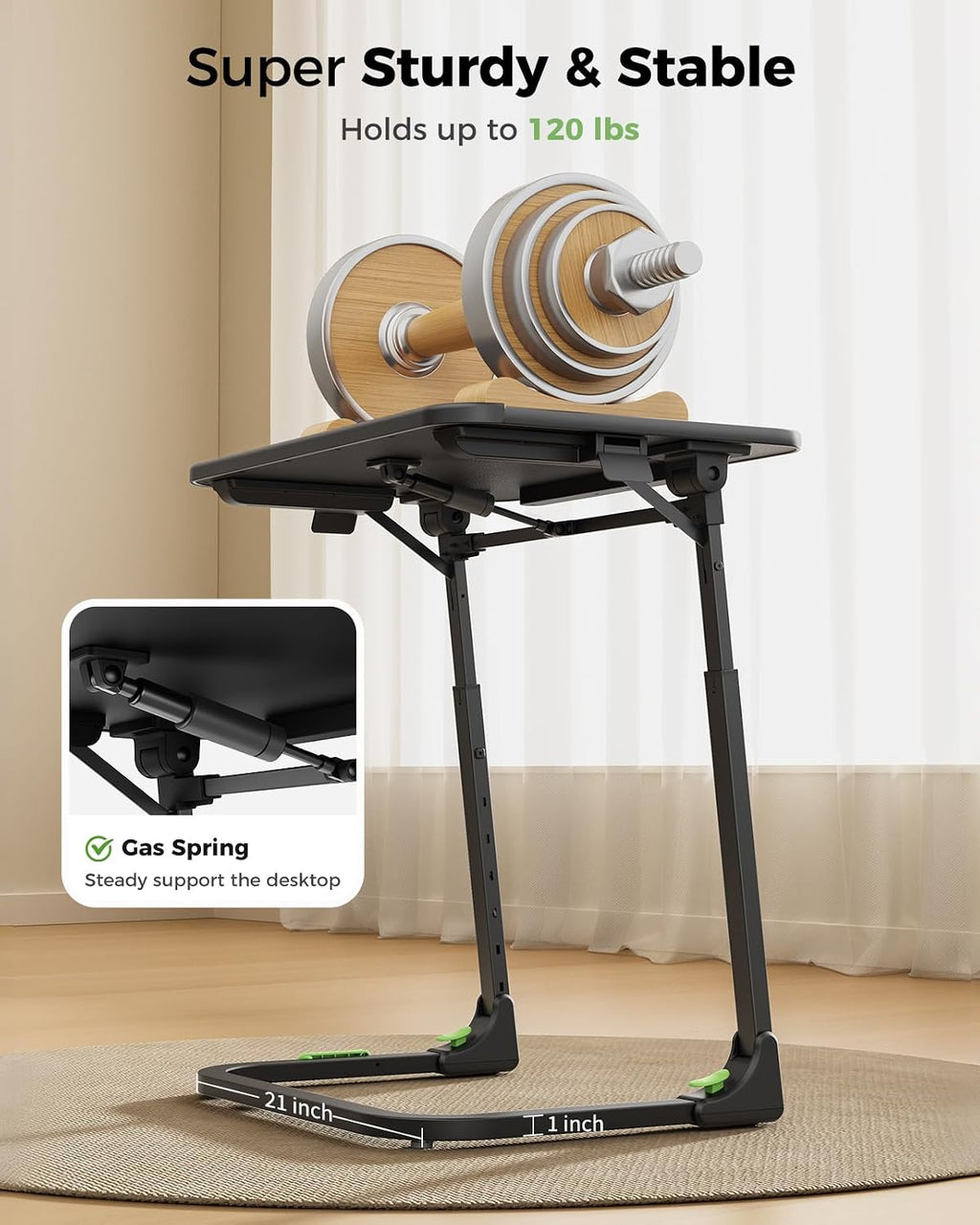 SAIJI Foldable TV Tray | Easy Folding Small Table, Height & Tilt Adjustable TV Trays for Eating, Working, Crafting - Sturdy TV Dinner Tables on Couch & Bed