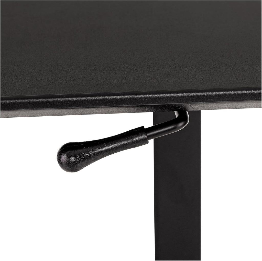 Seville Classics Airlift Height Adjustable Pneumatic Laptop Sit Stand Desk Mobile Rolling Cart, Computer Workstation for Home Office, Classroom, Black, 25.6' Desktop