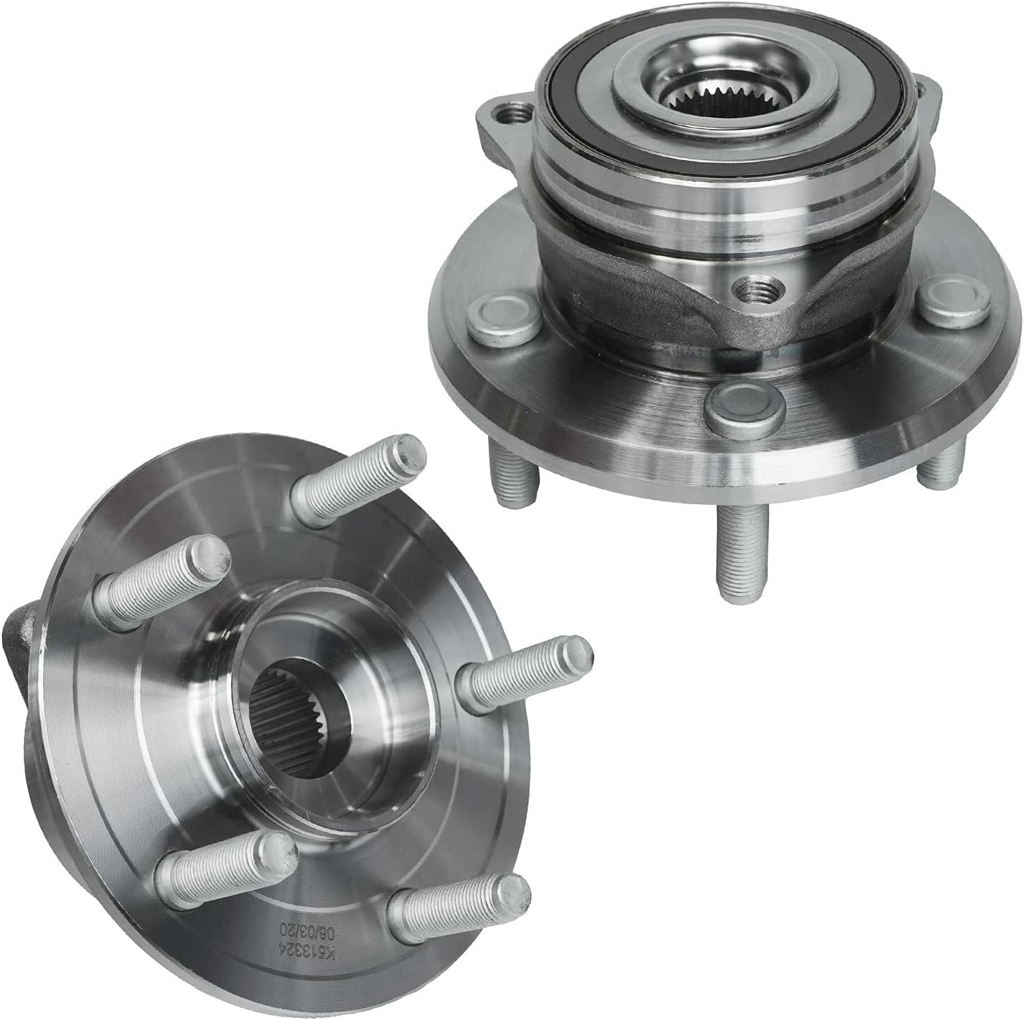 Detroit Axle - Front Brake Kit for Jeep 2015-2020 Grand Cherokee 2011-2020 Dodge Durango, Drilled Disc Brake Rotors Brake Pads Wheel Bearing Hubs Wheel Lug Nuts Replacement : 13.78'' inch Rotor