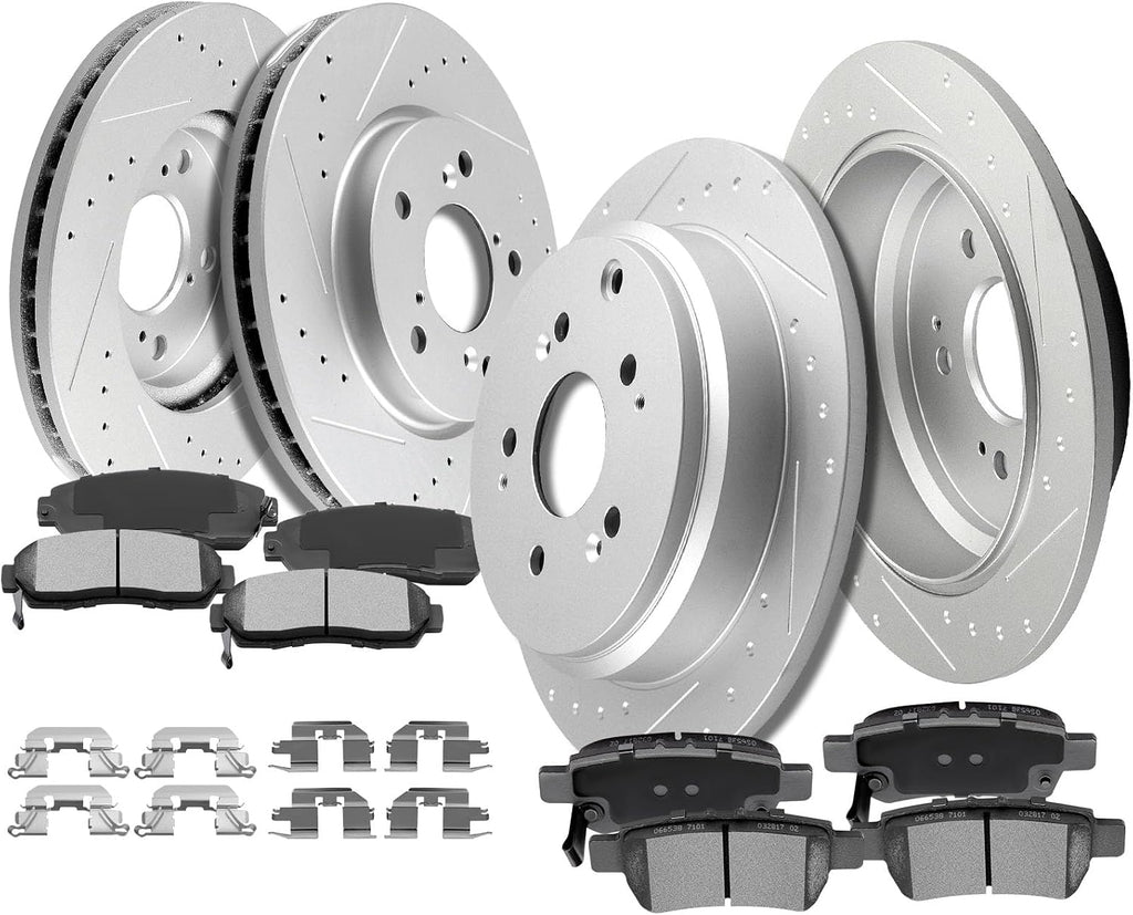 SCITOO Brake and Rotors Kits,4pcs Brake Rotors and 8pcs Ceramic Brake Pads fit for 2005-2010 for Honda Odyssey