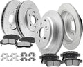 SCITOO Brake and Rotors Kits,4pcs Brake Rotors and 8pcs Ceramic Brake Pads fit for 2005-2010 for Honda Odyssey