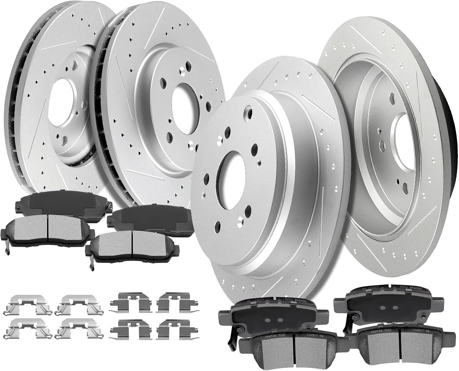 SCITOO Brake and Rotors Kits,4pcs Brake Rotors and 8pcs Ceramic Brake Pads fit for 2005-2010 for Honda Odyssey
