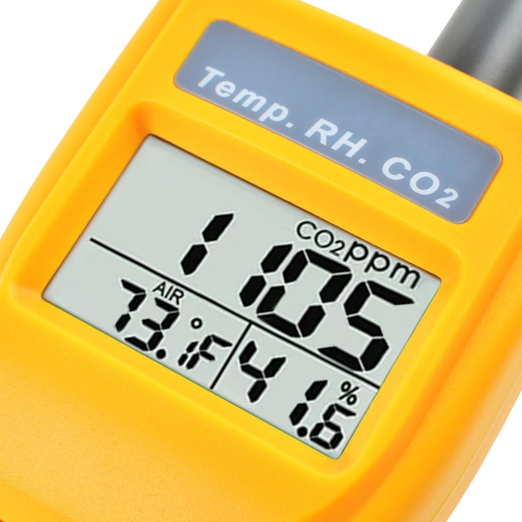 Portable CO2 Meter Handheld CO2 Detector Monitor 0~9999ppm, Carbon Dioxide Meter with Alarm Function, Temperature & Humidity Meter NDIR Sensor Air Quality Monitor for Home Trip Classroom and Office
