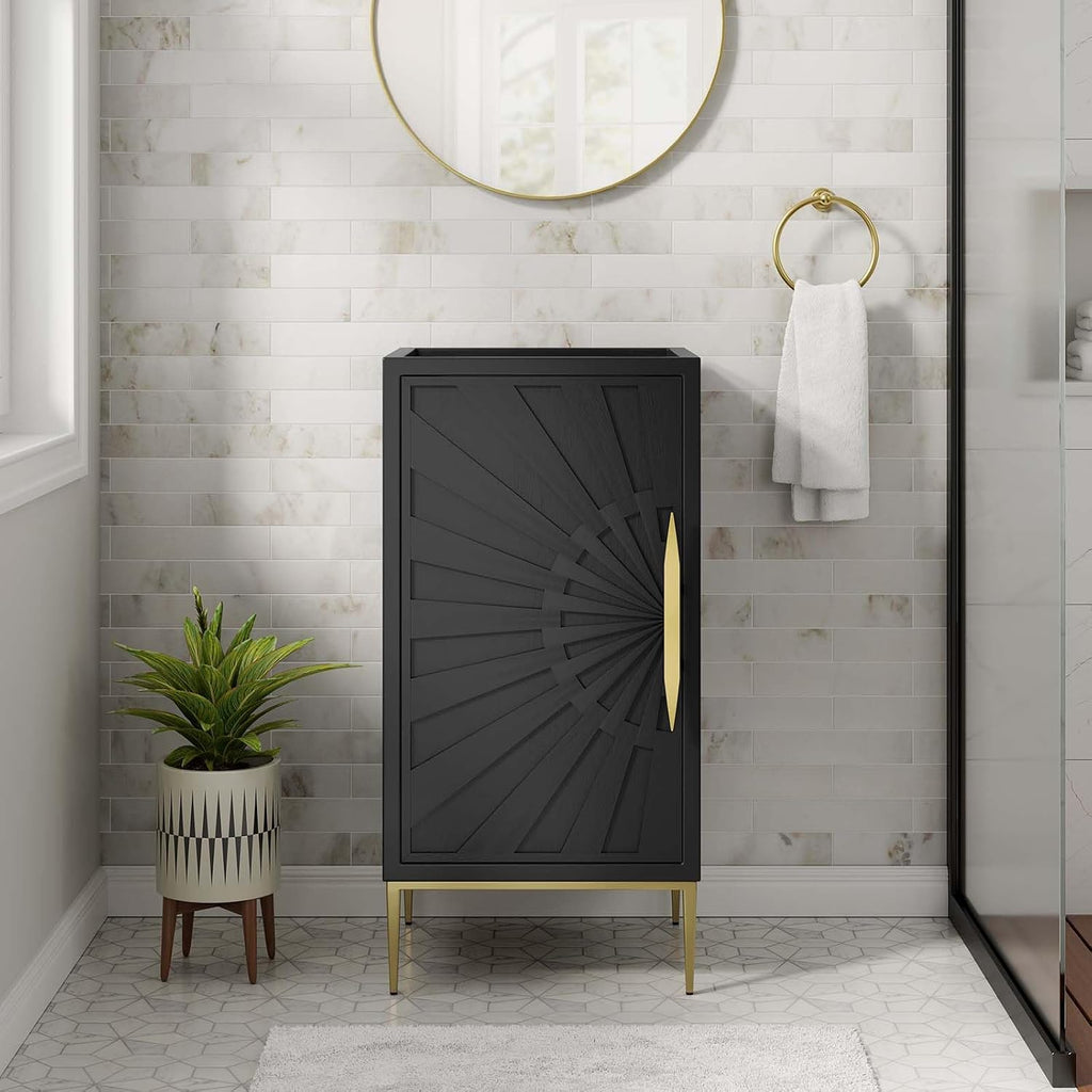 Modway Awaken Bathroom Vanity Cabinet, 18', Black