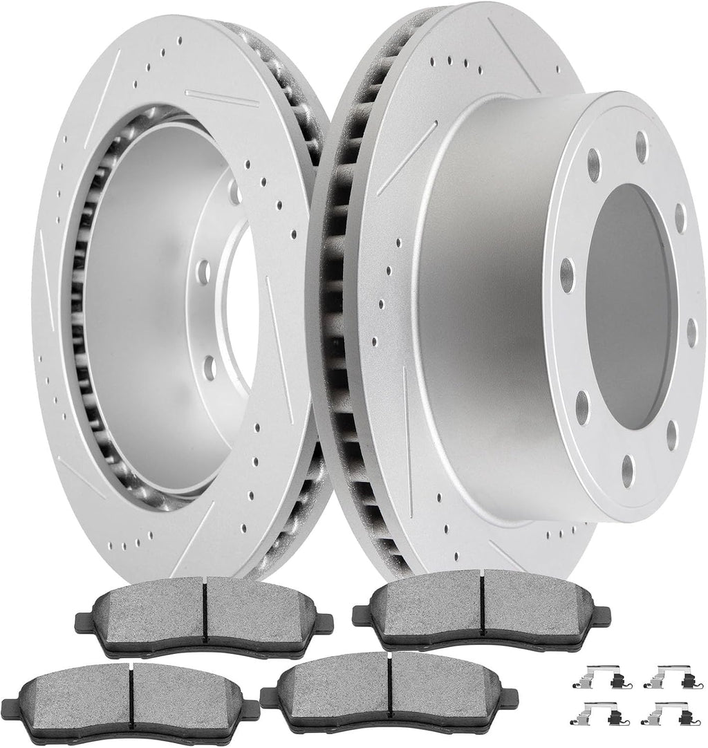 SCITOO 120.65071,54074 ATD757C,D757-7626 Rear Brake Pads and Rotors Fit For 2000-2005 For Ford Excursion,1999-2004 For F-250 Super Duty,1999-2004 For F-350 Super Duty