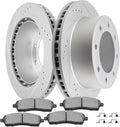 SCITOO 120.65071,54074 ATD757C,D757-7626 Rear Brake Pads and Rotors Fit For 2000-2005 For Ford Excursion,1999-2004 For F-250 Super Duty,1999-2004 For F-350 Super Duty