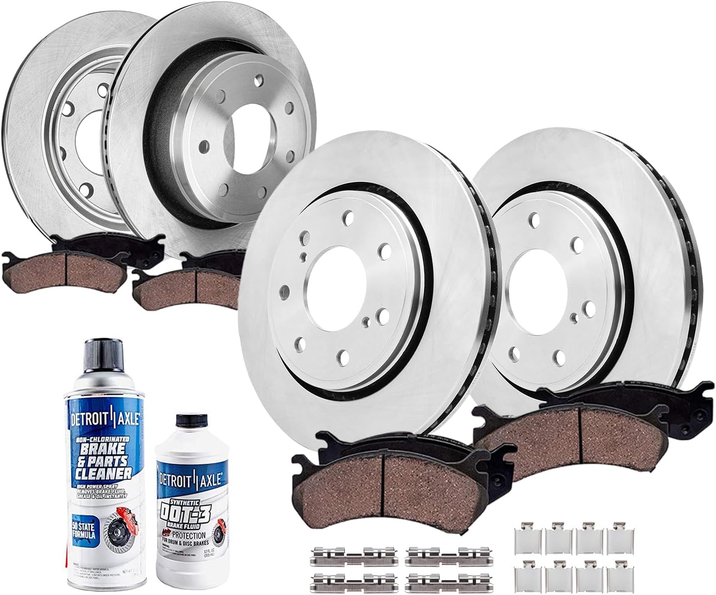 Detroit Axle - 10pc Brake Kit for 2012 2013 2014 Ford F-150, Disc Brakes Rotors Ceramic Brake Pads with Hardware Replacement : 13.78' inch Front and 13.70' inch Rear Rotors