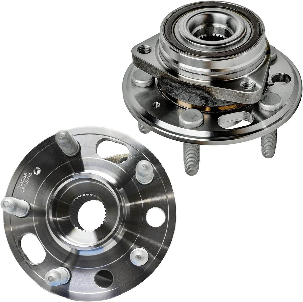 Detroit Axle - Front Wheel Bearing Hubs Brake Rotors Kit for Chevy Malibu Impala Equinox Buick Regal LaCrosse GMC Terrain Saab 9-5 Brake Rotors Wheel Bearing Hubs Lug Nuts Socket Keys Replacement