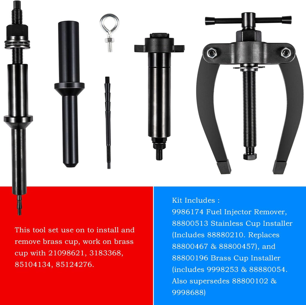 Danti Injector Cup Tools for Volvo d11 d12 d13 d16 FM12,for Mack MP7 MP8 MP10 Engine Injector Nozzle Cup Sleeve Tube Installer Tool Replces 88800387 9986174 88800196 (with Portable Box)