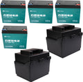 12V 20Ah Battery 6-DMF-20 Sealed Lead Acid Battery with Batteries Storage Box Case for Mobility Scooter Electric Go Kart E Bike Motorcycle Lawn Mower Golf Cart (4 pack)