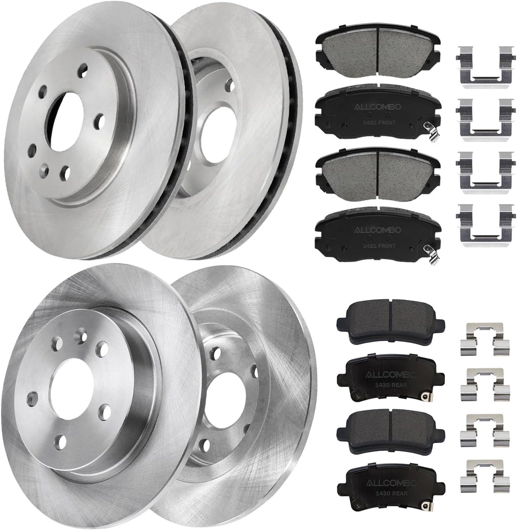 ALLCOMBO 11.65' Front and 11.5' Rear Brake Kit for 2013 2014 2015 Chevrolet Malibu, 2016 Chevy Malibu Limited, for Buick LaCrosse Regal Brakes and Rotors Kit Front and Rear, Ceramic Replacement