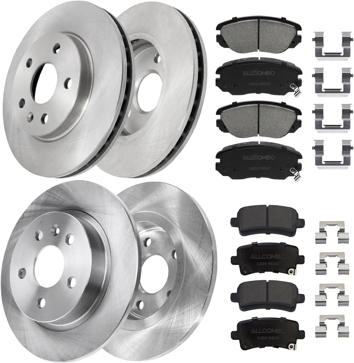 ALLCOMBO 11.65' Front and 11.5' Rear Brake Kit for 2013 2014 2015 Chevrolet Malibu, 2016 Chevy Malibu Limited, for Buick LaCrosse Regal Brakes and Rotors Kit Front and Rear, Ceramic Replacement