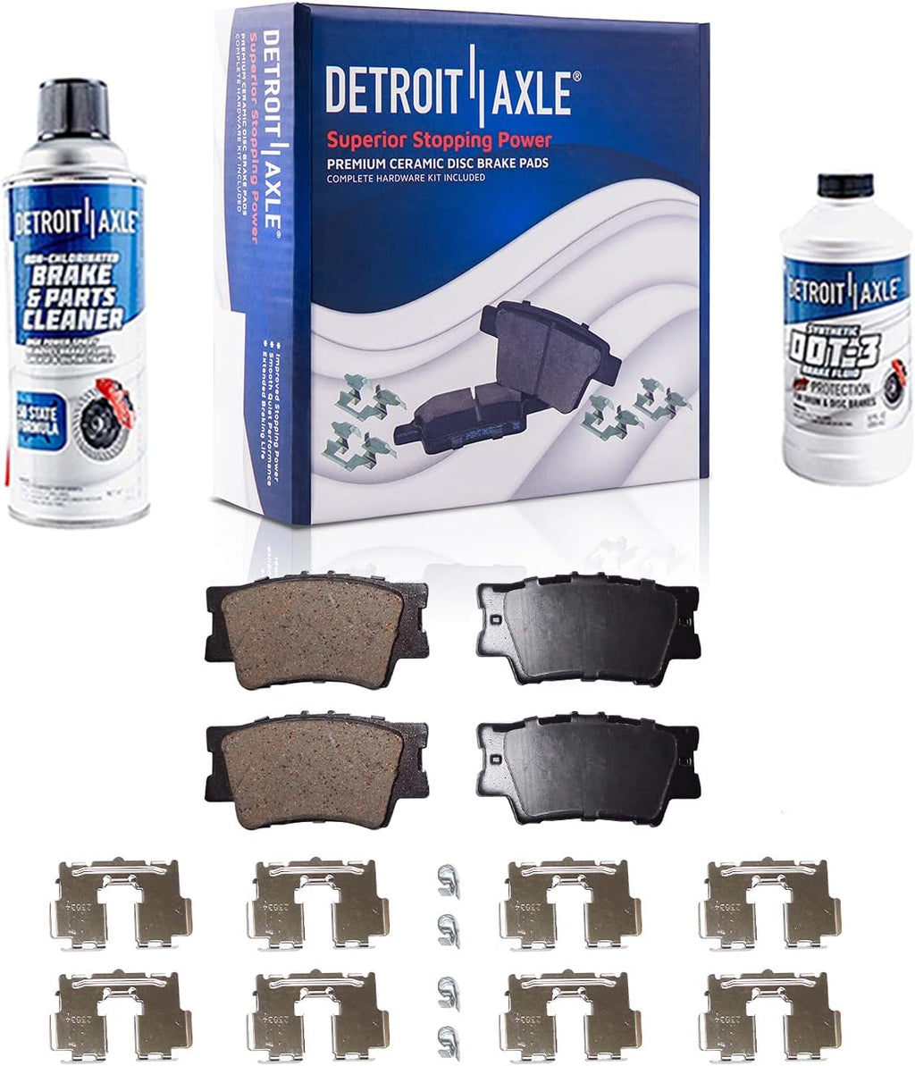 Detroit Axle - Rear Disc Calipers and Ceramic Brake Pads Kit Replacement for 2010 2011 2012 Lexus HS250h - 6pc Set