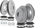 SCITOO Front Rear Brake Pads and Rotors Kits Fit For Nissan Frontier 2005-2019,For Nissan Xterra 2005-2015,For Suzuki Equator 2009-2012