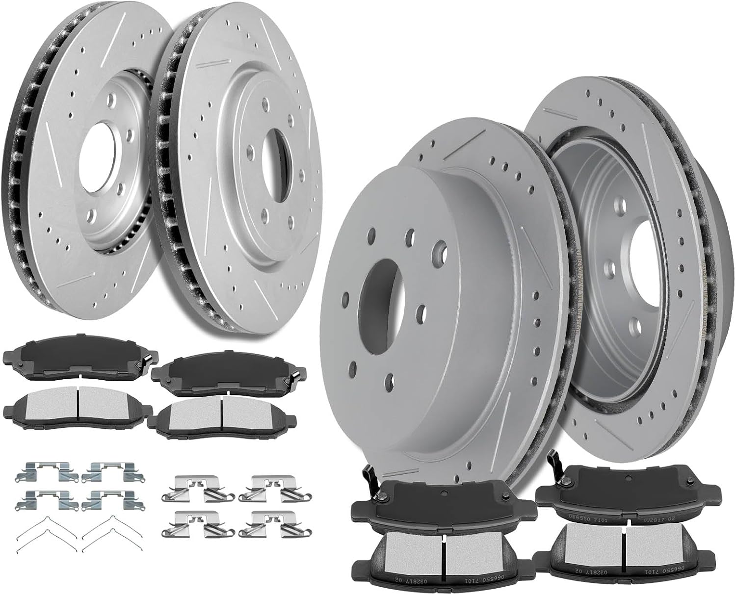 SCITOO Front Rear Brake Pads and Rotors Kits Fit For Nissan Frontier 2005-2019,For Nissan Xterra 2005-2015,For Suzuki Equator 2009-2012