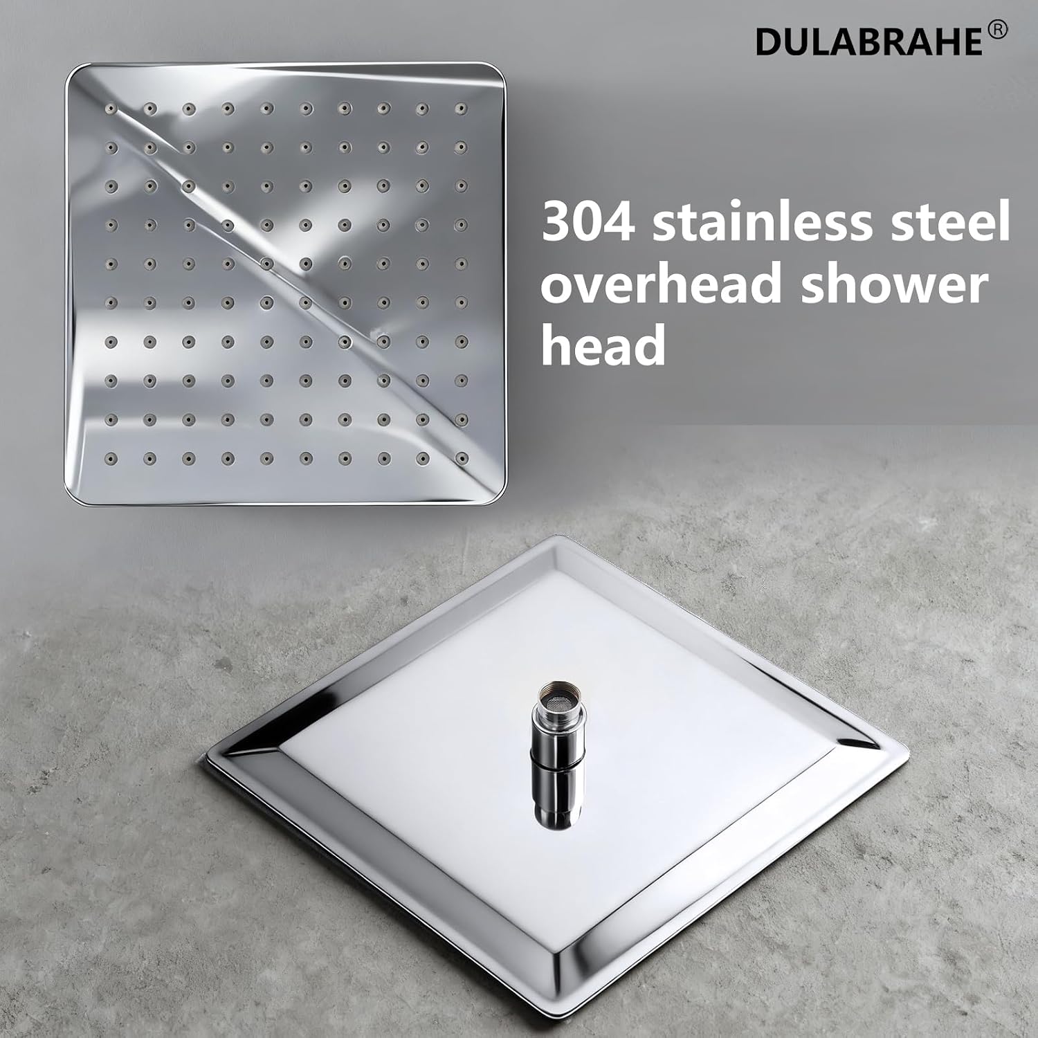 14 X 20 Inch Ceiling LED Rain Shower Head, Dual Rainfall Smart Shower System Set With 8 Inch Wall Head For Two People (Chrome Polished)