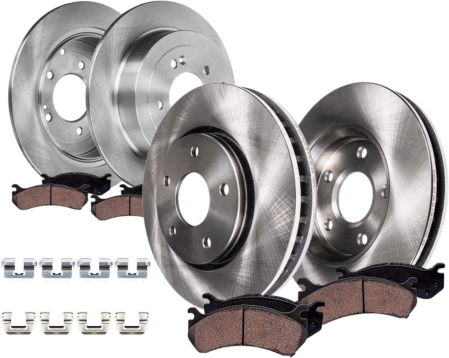 Detroit Axle - 8pc Brake Kit for 2017 2018 2019 2020 2021 2022 Kia Sportage, Disc Brake Rotors Ceramic Brakes Pads with Hardware Replacement : 12.60' inch Front and 11.89' inch Rear Rotor