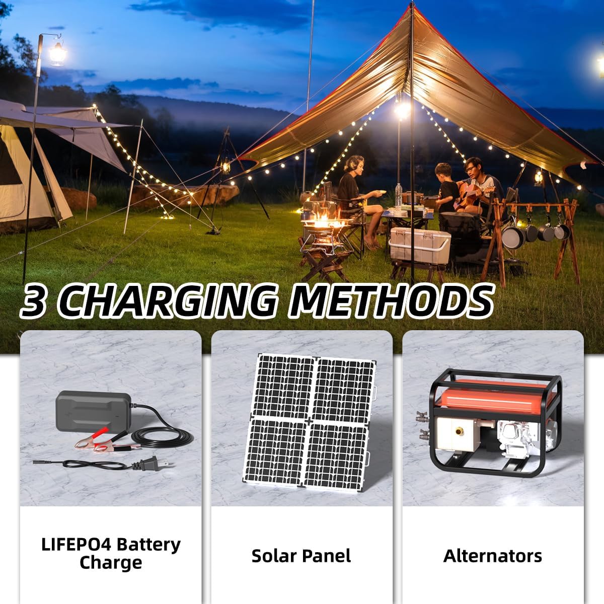 12V 300Ah Compact Lifepo4 Battery with Low-temp Protection BMS, 3840Wh Energy Deep Cycle Lithium Battery for RV, Solar System, Off-Grid, Winter Power Shortage, Marine