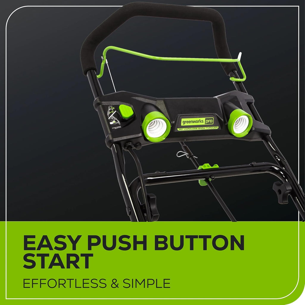 Greenworks 60V 20' Brushless Cordless Snow Blower (Single-Stage), 5.0 Ah Battery and Charger Included