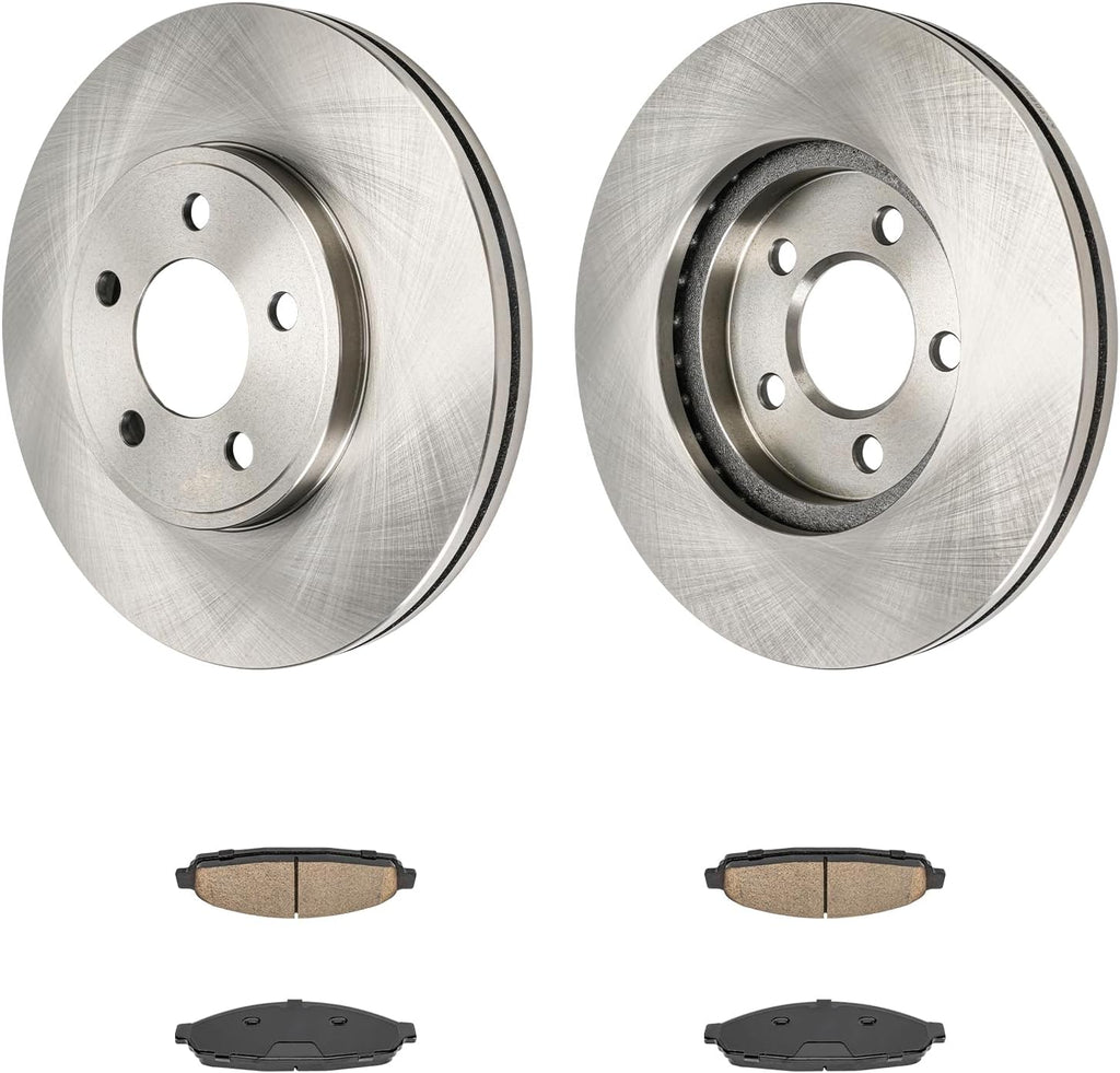 KAX Front Brakes and Rotors for Lincoln Town Car 2003-2011, Ford Crown Victoria 2003-2011, Mercury Marauder, Vented Brake Rotor Ceramic Brake Pad Replacement (#54103+D931, 12.02inch, 305.2MM)